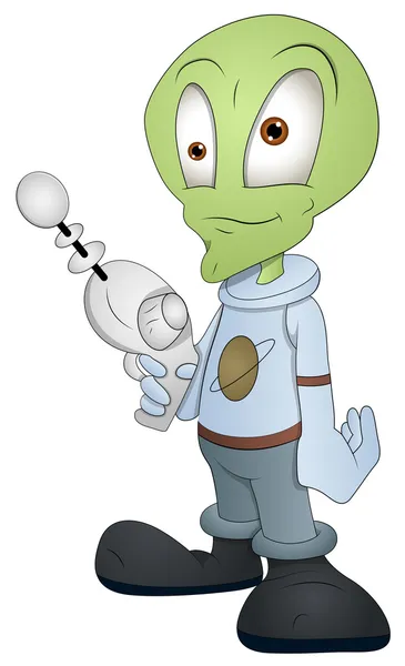 Personagem alienígena dos desenhos animados - Ilustração vetorial —  Vetores de Stock