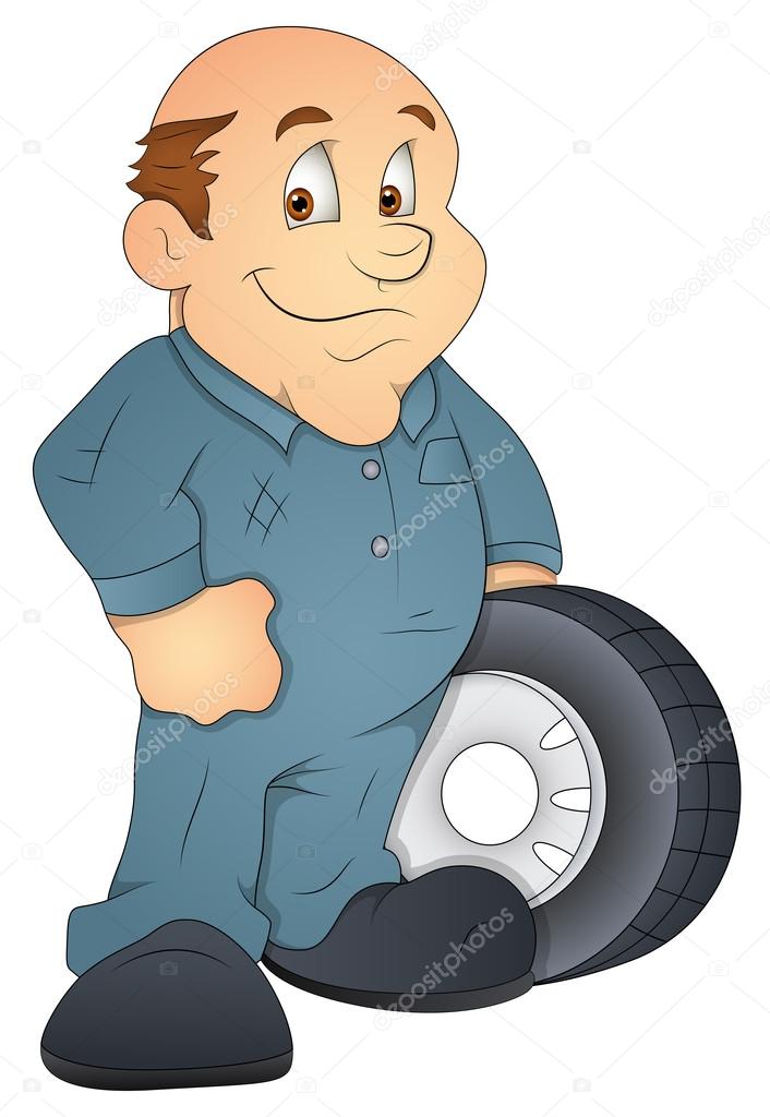 Automobile Engineer - Cartoon Character - Vector Illustration