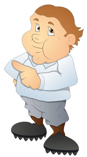 Niño gordo - Personaje de dibujos animados - Ilustración vectorial — Vector de stock