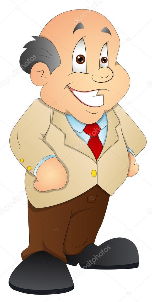 cartoo de personagem de homem careca engraçado. vetor de clip-art