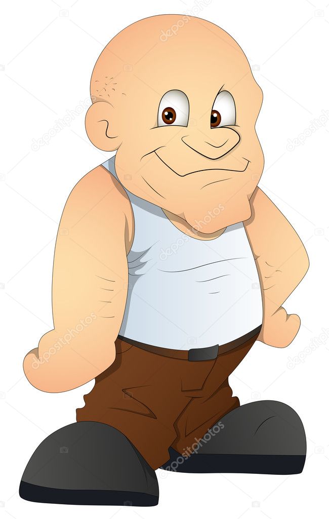 Bald Man - Cartoon Character - Vector Illustration