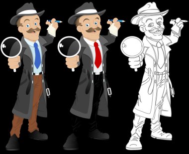 Detective - Cartoon Character - Vector Illustration clipart