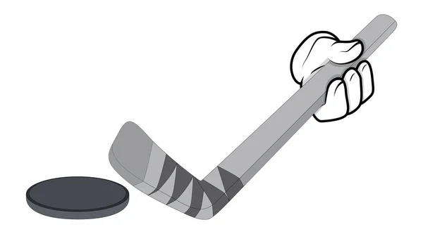 Mano de dibujos animados - Hockey - Ilustración de vectores — Vector de stock