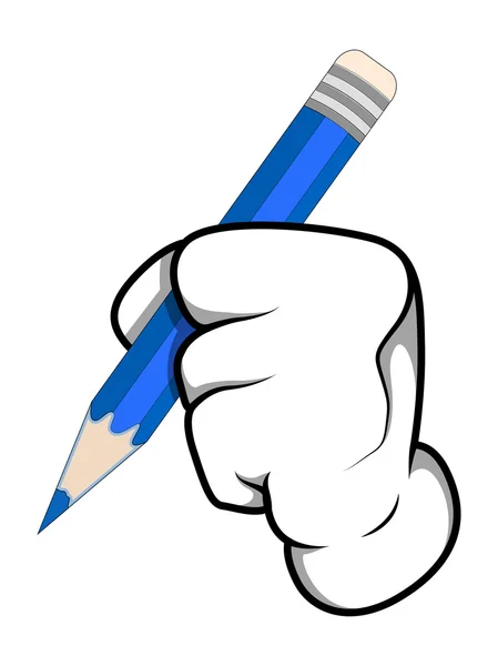 Cartoon hand - schrijven - vectorillustratie — Stockvector