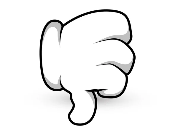 Cartoon Hand - Thumbs Down - Vector Illustration — Stock Vector