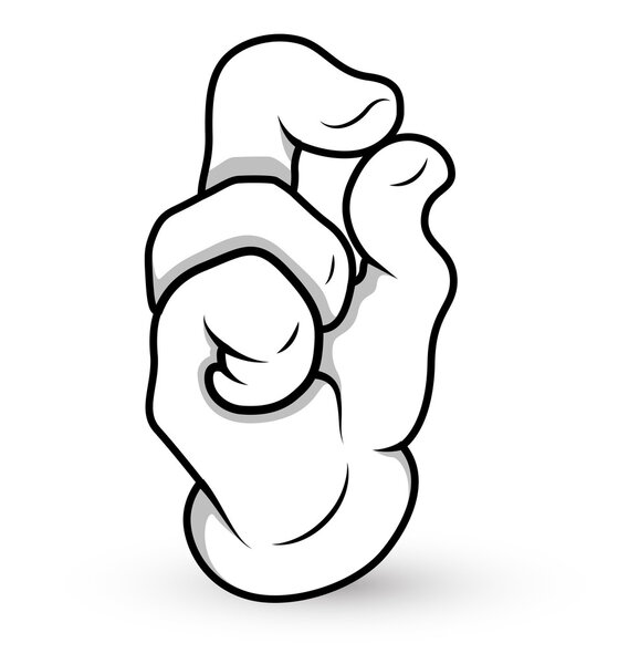 Cartoon Hand - Finger Pinch - Vector Illustration