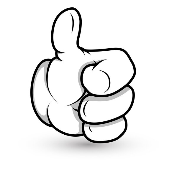 Cartoon Hand - Thumbs up - Vector Illustration
