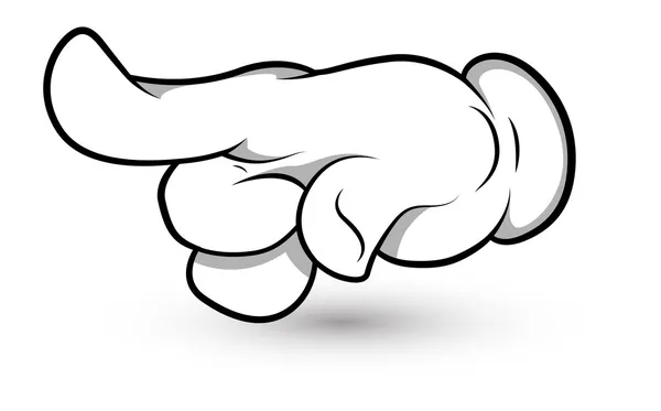 Cartoon Hand - Finger Pointing Art - Illustrazione vettoriale — Vettoriale Stock