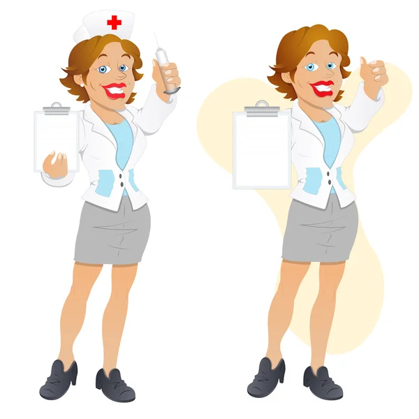 Nurse - Cartoon Character - Vector Illustration — Stock Vector