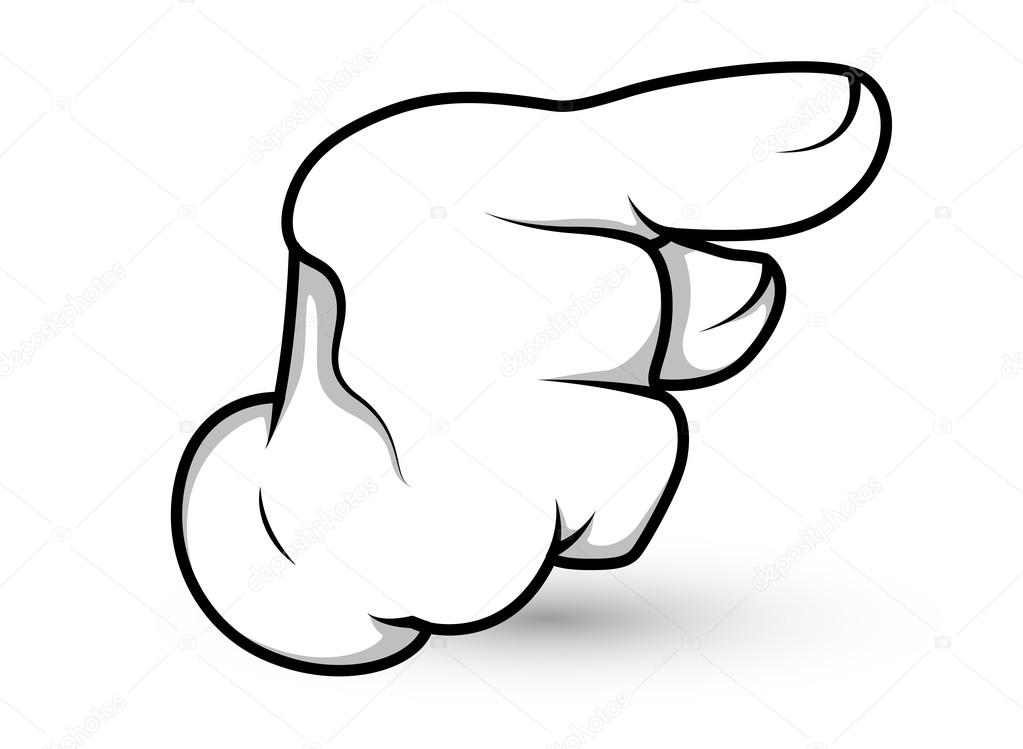 Cartoon Hand - Finger Pointing Out - Vector Illustration