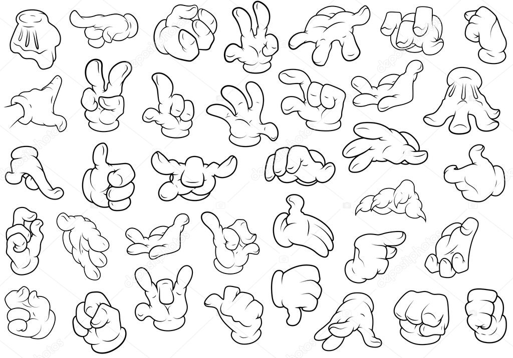 Hand Gestures - Vector Illustration