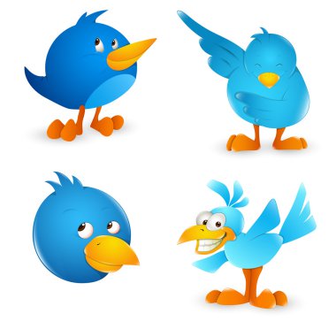 Twitter kuş karikatür simgeleri