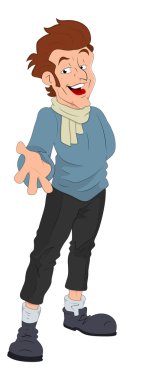 genç adam vektör çizim