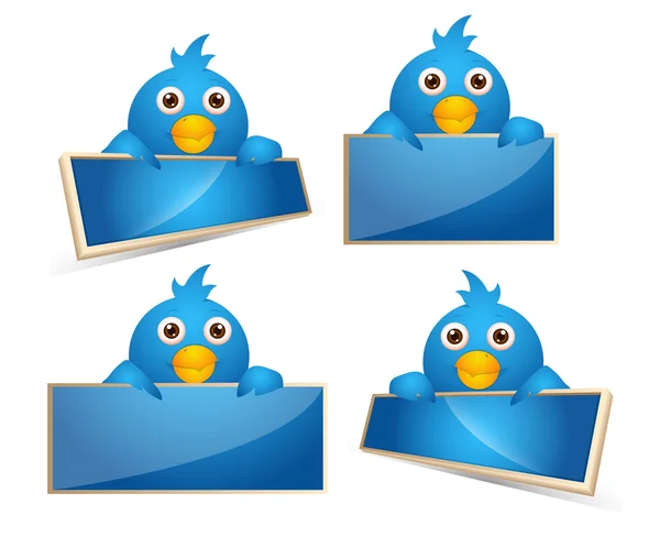 Kreslený ptáci ikony — Stockový vektor