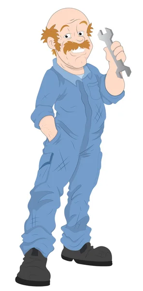 Car Mechanic Vector Character — Stock Vector