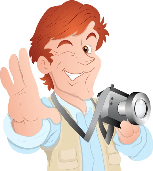 erkek karikatür fotoğrafçı