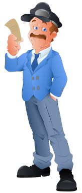 Bilet checker - vektör karakter çizimi