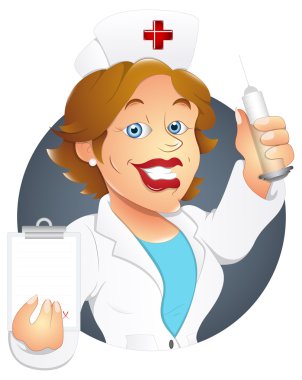 Hemşire - vektör karakter çizimi