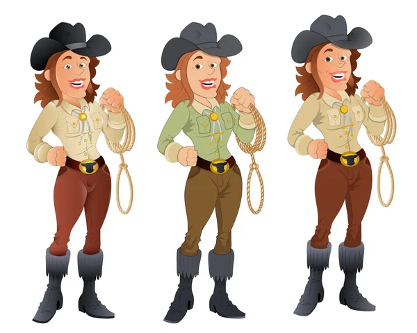 Cowgirl - Illustration de caractères vectoriels — Image vectorielle