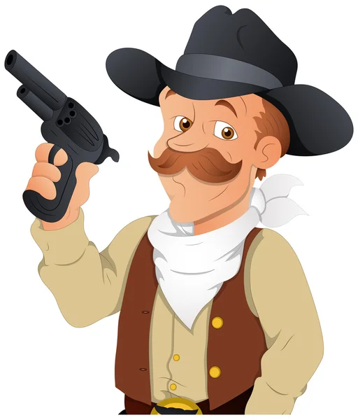 Cowboy - vector teken illustratie — Stockvector
