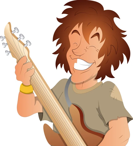 Гитарист - векторный персонаж — стоковый вектор