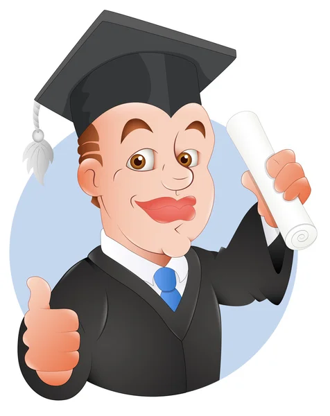 Diploma - vektor karakter illusztráció — Stock Vector