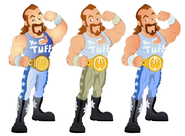 Bodybuilder Cartoon - Vektor Charakter Illustration — Stockvektor