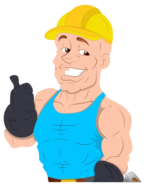 En construcción Guy - Ilustración de caracteres vectoriales — Vector de stock