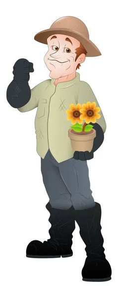 Jardineiro - Ilustração de caráter vetorial — Vetor de Stock