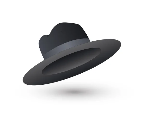 Černý klobouk vektorové ilustrace — Stockový vektor