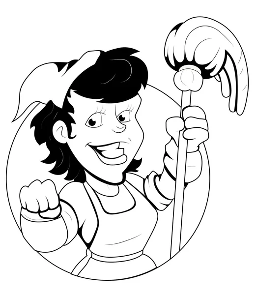 Housekeeper (empregado) Vector Ilustração — Vetor de Stock