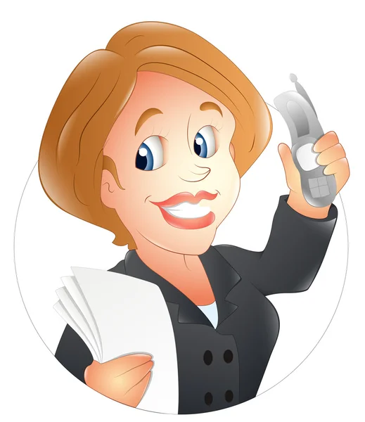 Office Lady Vector Illustration — Stock Vector