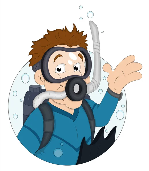 Cartoon Diver — Stock Vector