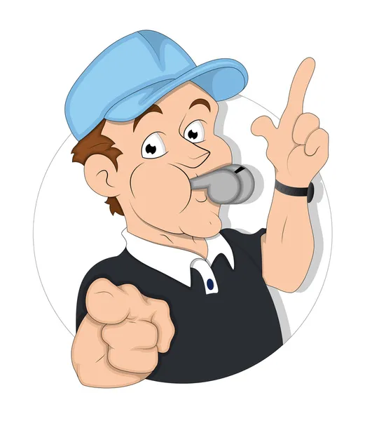 Cartoon Referee Illustration — Stock Vector