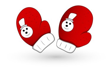 Noel Baba stil Noel Tema eldiven illüstrasyon vektör