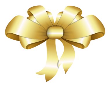 Golden Bow - Christmas Vector Illustration
