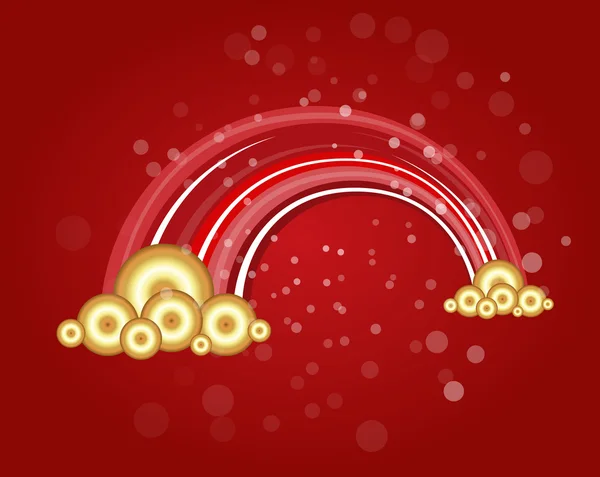 Red Fantasy Christmas Vector Illustration Background — Stock Vector