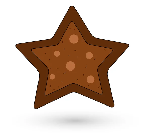 Cookie Style Christmas Star — Stock Vector