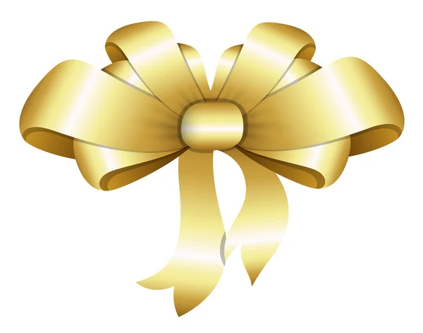 Golden Bow - Christmas Vector Illustration — Stok Vektör