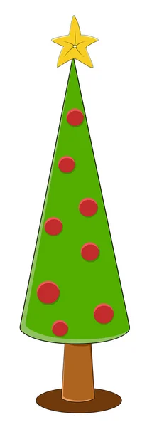 Cartoon kerstboom - kerst vectorillustratie — Stockvector