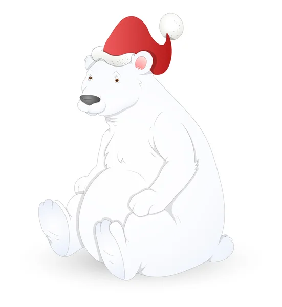 Oso polar - Ilustración vectorial de Navidad — Vector de stock