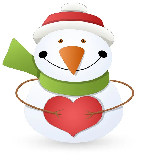 Χιονάνθρωπος της κινουμένων σχεδίων - εικονογράφηση φορέας Χριστούγεννα — Διανυσματικό Αρχείο
