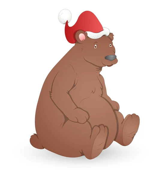 Bear - Christmas Vector Illustration — Stock Vector