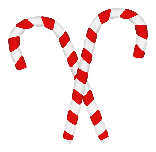 Two Candy Canes - Christmas Vector Illustration — Stock Vector