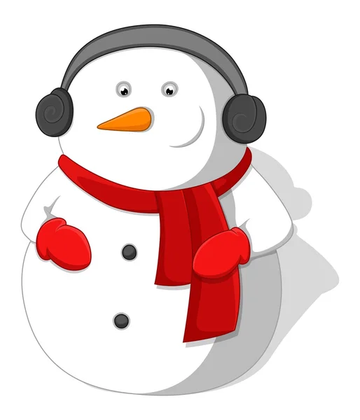 Bonhomme de neige bande dessinée - Illustration vectorielle de Noël — Image vectorielle