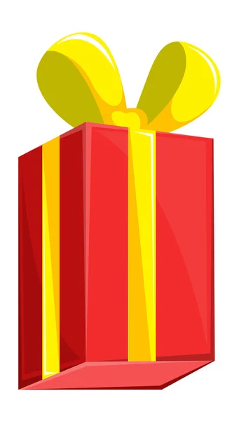 Scatola regalo cartone animato - Illustrazione vettoriale di Natale — Vettoriale Stock