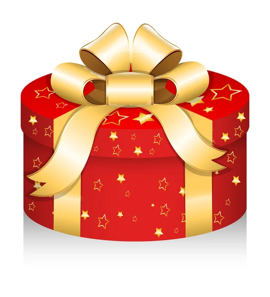 Caja de regalo redonda real - Ilustración de vectores de Navidad — Vector de stock