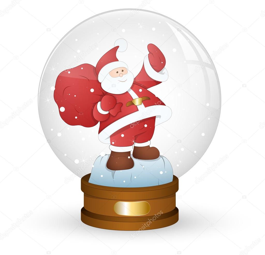 Santa in Xmas Snow Globe