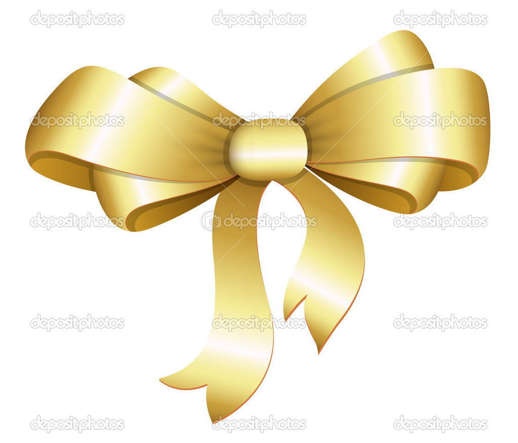 Golden Ribbon Bow On White. Vector Decorative Design Elements Royalty Free  SVG, Cliparts, Vectors, and Stock Illustration. Image 59177607.