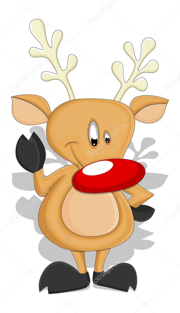Cartoon Reindeer - Christmas Vector Illustration